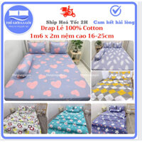 Ga Lẻ ,Ga Giường 1m6 x 2m nệm cao 16 - 25cm 100% Cotton vải dày dặn thoáng mát, thấm hút mồ hôi