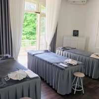 Ga spa ,phun xăm, nối mi vải thun ( hàng đặt may)