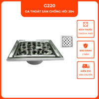 Ga thoát sàn chống hôi, ngăn rác 2 tầng inox 304 VINA G220, size 12x12cm, phi 60