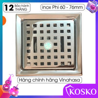 Ga thoát sàn – phễu thoát sàn INOX Vinahasa 12x12cm Phi 75 - 60mm Chống Hôi – Lọc Rác 3 lớp hiệu quả G235 (Bảo hành 12 tháng – 1 đổi 1 trong 7 ngày)