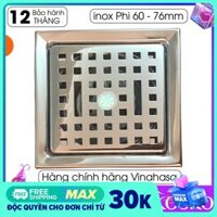 Ga thoát sàn – phễu thoát sàn INOX Vinahasa 12x12cm Phi 75 - 60mm Chống Hôi – Lọc Rác 3 lớp hiệu quả G235 (Bảo hành 12 tháng – 1 đổi 1 trong 7 ngày)