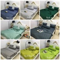 ga thun lạnh hàn quốc trơn 1 màu, drap thun lạnh (bộ 4 món)