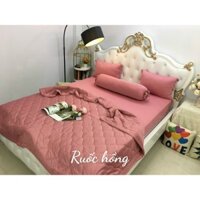 Ga Trải Giường Bộ 4 Món Một Màu Thun Lạnh Nệm Cao 18-35cm