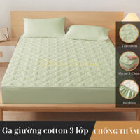 Ga trải giường chống thấm cotton cao cấp, thiết kế 3 lớp dày dặn thoáng khí an toàn cho da đầy đủ kích thước