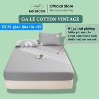 Ga Trải Giường Cotton Tici MD.Decor trơn màu, may bo chun drap nệm M2 M4 M6 M8