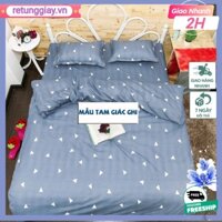 Ga trải giường kích thước 2mx2m2,bo chun bọc đệm,vải mềm mịn[mẫu tam giác ghi]