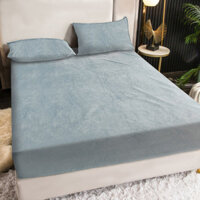 [Ga trải giường nhung] Ga trải giường Flannel một màu dày dặn chống trượt cố định bọc bảo vệ nệm Simmons WGPP