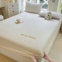 Ga Trải Giường Nhung Sữa Ga Trải Giường Nhung San Hô Một Chiếc Mùa Đông Ga Trải Giường Chống Bụi Nệm Bao Toàn Bộ Ga Trải