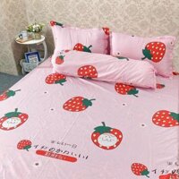 Ga trải giường poly cotton 1m2,1m6,1m8,Drap bọc nệm đẹp,được chọn mẫu - Dâu hồng,1m6x2m