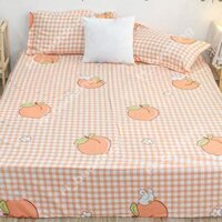 Ga trải giường poly cotton 1m2,1m6,1m8,Drap bọc nệm đẹp,được chọn mẫu - Đào kẻ,1m2x1m9