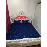 Ga Trải Giường Poly Cotton, mẫu đẹp, đủ kích thước 1m4,1m5,1m6- mẫu cung hoàng đạo xanh