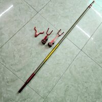 Gác cần câu cá Hoàng vương 30h vân carbon full phụ kiện gồm 2 ngoe phụ và đầu V con lăn