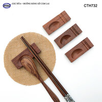 Gác Đũa Thìa Gỗ Trắc Cẩm 2 Trong 1 Tiện Dụng - Decor Bàn Ăn - CTH732