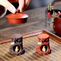 Gác nắp ấm nấm sóc đất tử sa Nghi Hưng