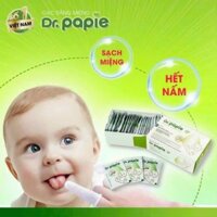 Gạc răng miệng Dr. Papie 0+ giúp sạch lưỡi, nướu, răng hộp 30 gói