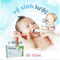 GẠC RƠ LƯỠI CHO BÉ DR.CARE HỘP 35 GÓI -KHĂN LAU RĂNG,RƠ MIỆNG, TƯA LƯỠI CHO TRẺ SƠ SINH DR.CARE