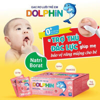 Gạc Rơ Lưỡi Trẻ Em Dolphin hộp 30 cái chăm sóc lưỡi, nướu, răng, miệng chống sâu răng cho bé
