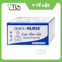 Gạc tẩm cồn 6cm x 3cm Quick - Nurse làm sạch da và chống lại vi khuẩn (100 miếng)