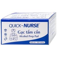 Gạc tẩm cồn 6cm x 6cm Quick – Nurse sát trùng da, khử trùng dụng cụ (100 miếng)