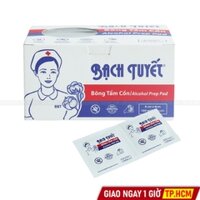 Gạc Tẩm Cồn Bông Bạch Tuyết (Hộp 100 Miếng)