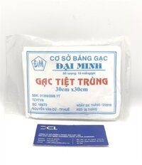 Gạc tiệt trùng Đại Minh 30cm x 30cm (Gói 10 miếng)