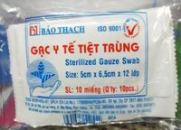 Gạc Y Tế Tiệt Trùng Bảo Thạch 5cm x 6.5cm x 12 lớp (Gói 10 miếng)