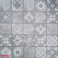 Gạch bông rối trang trí Royal màu ghi Bento 2214