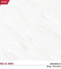Gạch Catalan 80x80 Lát Nền Bóng Kính Trắng Vân Mây 8064