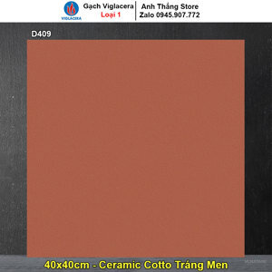 Gạch đỏ lát sân vườn Viglacera 40×40 D409