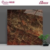 Gạch Lát Nền - Ốp Mặt Tiền 60x60 Vân Đá Nâu Cam Catalan 6618