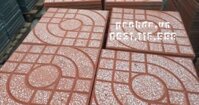 Gạch Lát Vỉa Hè 40x40 Terrazzo Mắt Nai Đỏ
