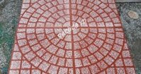 Gạch Lát Vỉa Hè 40x40 Terrazzo Cánh Quạt Đỏ