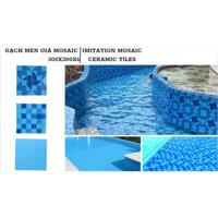 Gạch men giá vân mosaic ốp lát bể bơi, resort, ốp tường trang trí, tạo điểm nhấn không gian, độ bền cao, dễ vệ sinh