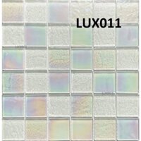 Gạch mosaic cao cấp G7LUX011 trắng ánh xạ chip to, ốp bể bơi, trang trí nội ngoại thất, nhà vệ sinh, phòng tắm, nhà bếp