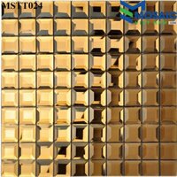 Gạch Mosaic Kim cương vát cạnh-thủy tinh tráng gương trà 30×30 MSTT 024