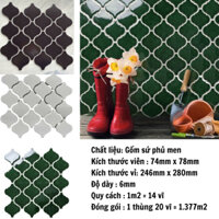Gạch mosaic lồng đèn gốm sứ nhập khẩu ốp tường trang trí, decor quán ăn, ốp bếp, nhà tắm, nhà hàng..