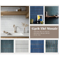 Gạch mosaic que đũa kitkat xanh lá 3 hàng  ốp trang trí cao cấp nội ngoại thất, quầy bar, bếp, phòng tắm, khách sạn