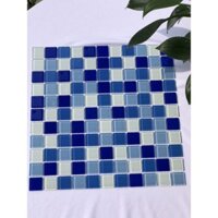 Gạch mosaic thủy tinh G725-26 sử dụng ốp bể bơi, trang trí phòng tắm, xông hơi, độ bền cao, dễ vệ sinh, hàng sẵn