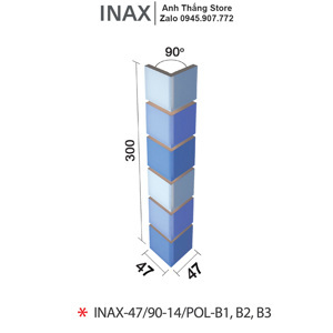 Gạch ốp bể bơi Inax góc INAX-47/90-14/POL-B1,B2,B3