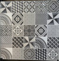 Gạch ốp lát  TASA 80×80 bông rối màu ghi 8967