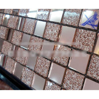 Gạch ốp phòng karaoke Mosaic Kính Gương Hồng