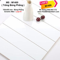 Gạch Thẻ Trắng Bóng Phẳng 10x40cm M1400