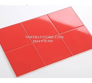 Gạch thẻ vuông đỏ bóng phẳng 10x10