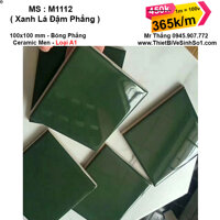 Gạch Thẻ Vuông Xanh Lá Đậm Bóng Phẳng 10x10cm M1112