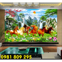 Gạch tranh 3d ngựa phi trên cỏ HP656
