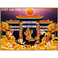 Gạch tranh cá chép hóa rồng HP1150