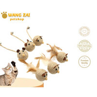 Gai Dây Chuột Đồ Chơi Mèo Chống Trầy Xước Mèo Tự Làm Đồ Chơi Mô Phỏng Với Chuông Lông Vũ trêu chọc Mèo Gai Dây Mous