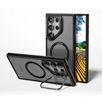 Galaxy S25 Plus Ultra AI Metal Stand Ring Mounted Magsafe Jelly Hard Case Straphole