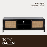 GALEN, Tủ Tivi phong cách Vintage phủ sơn 2K, TTV_064, Chiềudàix40x55cm, Nội thất HGF