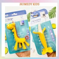 Gặm nướu cho bé ngậm nướu silicon chuối hươu khỉ an toàn Ange Hàn Quốc chính hãng check QR code Homedy kids